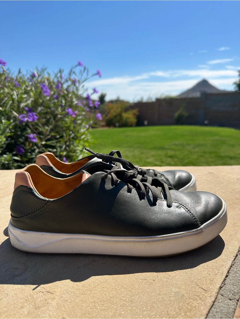 Olukai Men’s Leather Shoes Olive Green Comfort Casual Panepo’o Men’s 9.5